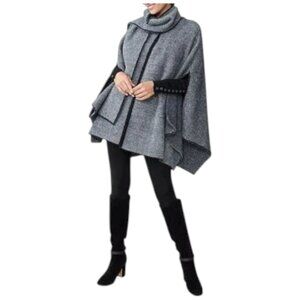 J McLaughlin Karolina Herringbone Poncho Cape, O/S, NWT